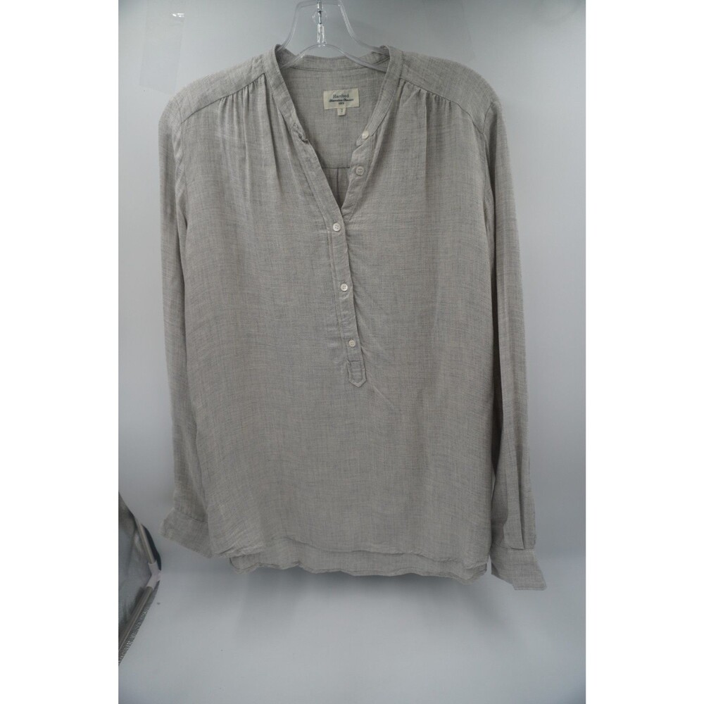 Hartford Women's Grey Long Sleeve Slip Neck Office/Work Tunic Blouse Size 2
